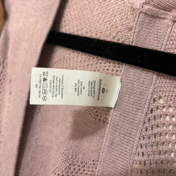 Lululemon Find Your Light Wrap Heathered Mauve Open Front Mesh Kimono Cardigan - Picture 14 of 15